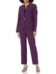 Le Suit Women's 1 Button Jacket/Elastic Back Pant