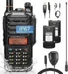 Baofeng UV-9G GMRS Handheld Radio Waterproof IP67, Two Way Radios Long Range Dual Band NOAA Scanner GMRS Repeater capable, Support Chirp, with Two