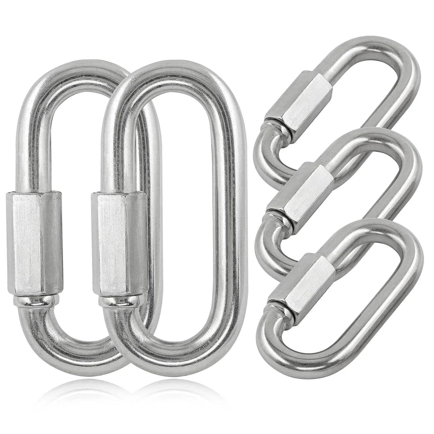 Generic Masendelk 4pcs M12 Quick Link Chain, 1/2 inch Stainless Steel Quick Links, D Shape Locking Quick Connector - 2500lb Capacity