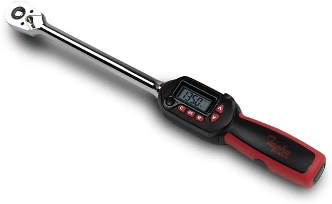 Tapha Tools 1/2 inch Digital Torque Wrench 5-99.5 ft-lbs (6.8-135 N-m) Torque ...