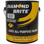 Diamond Brite Paint Interior & Exterior Latex Gloss Enamel Paint 1 Gallon in Black 82100-1