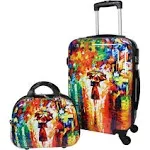 World Traveler 2-Piece Carry-On Hardside Spinner Luggage Set - Paris Nights