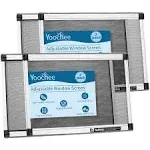 Yoochee Expandable Window Screen, 2 Pack Adjustable Window Screen (15" H x 21" - 40" W) - Medium Replacement Window Screens with Frame, Durable