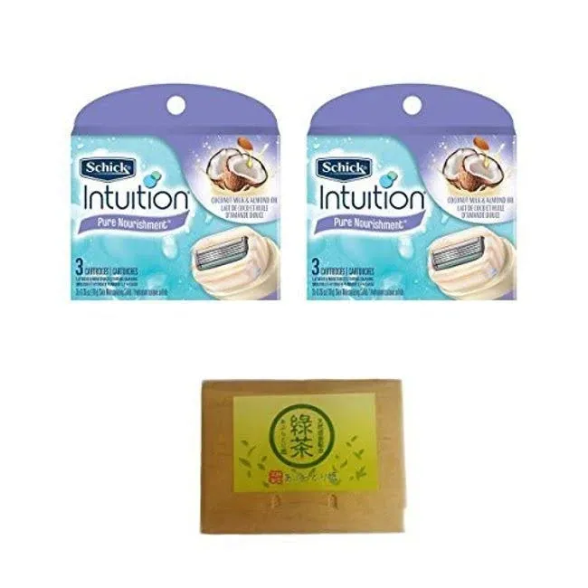 Schick Intuition Pure Nourishment Womens Razor Refills with Coconut Milk and Almond Oil