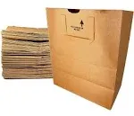 PrimeSaving Large Paper Grocery Bags with Handles | 12x7x14 Kraft Brown Heavy Duty Sack | 57 lbs Basis Weight (50)