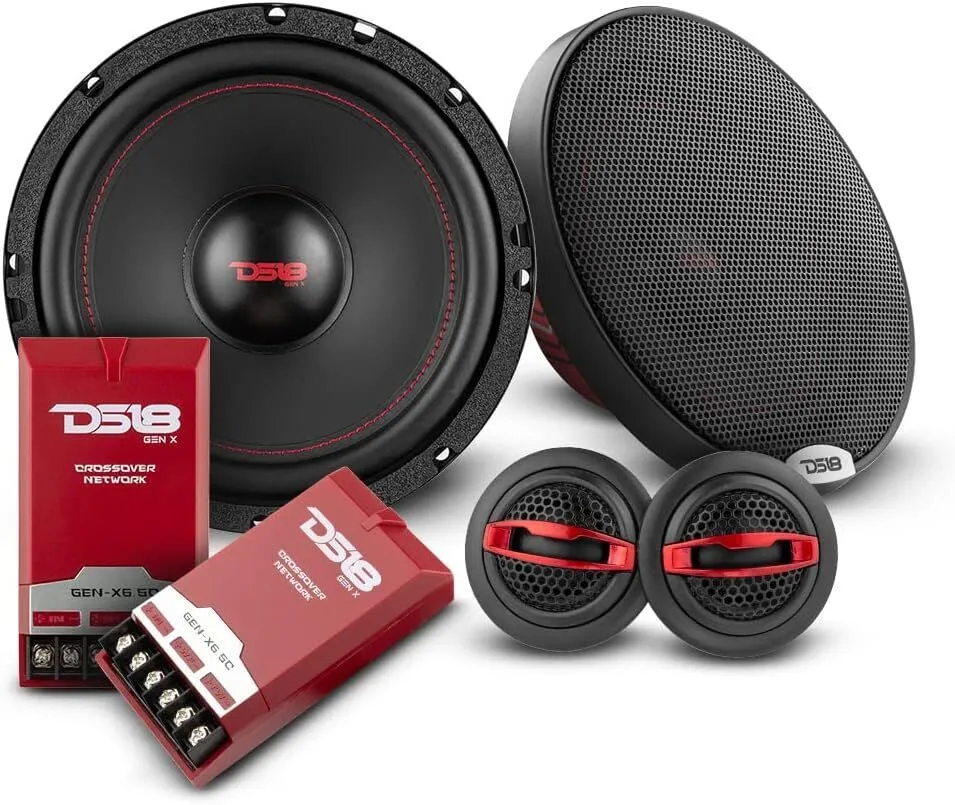 DS18 GEN-X6.5C 6.5&#034; Component Speaker Set 2-way with Tweeters &amp; Crossover