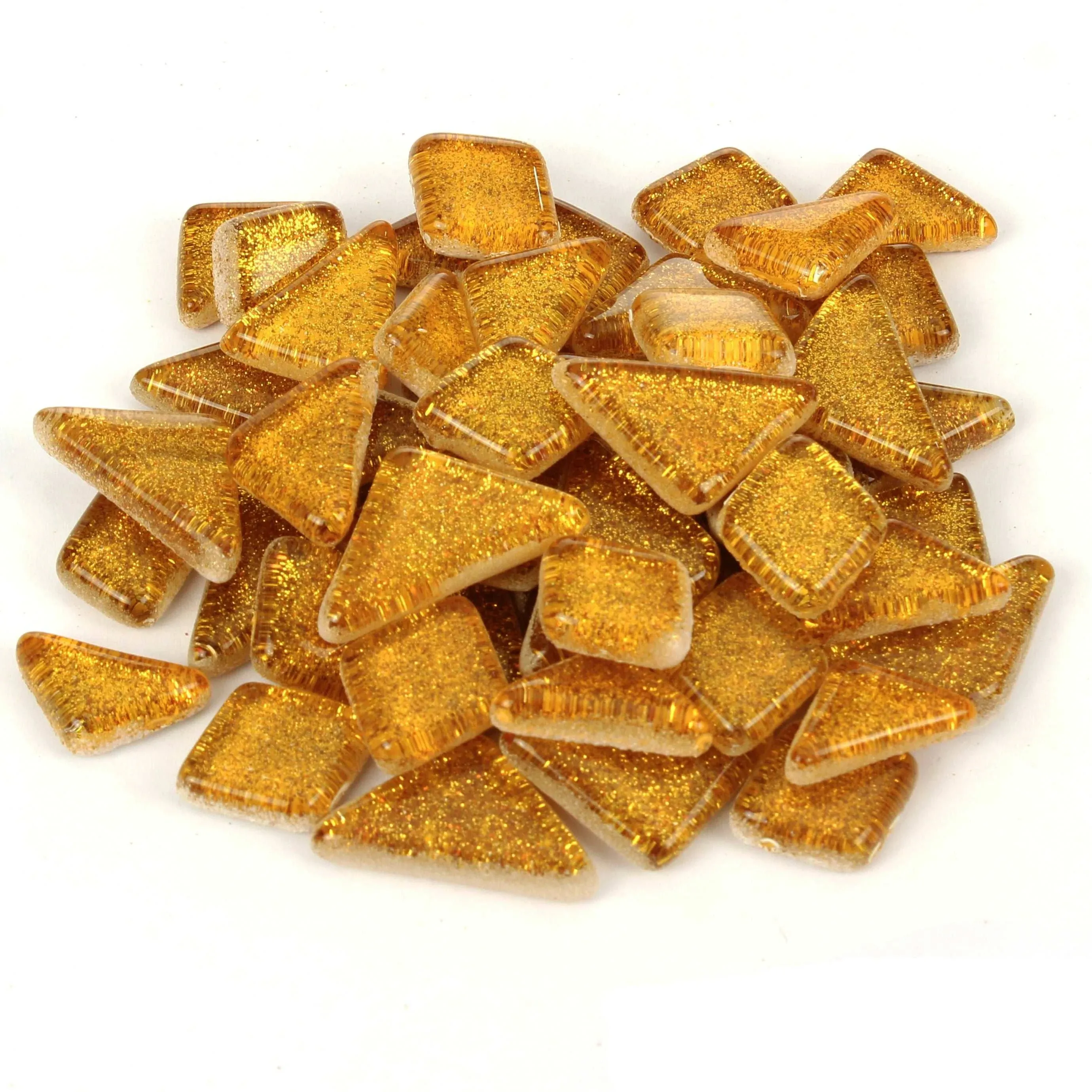 Milltown Merchants | Golden Yellow Glitter Smooth Mosaic Tile 3 Pound