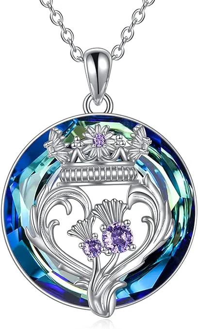 Amethyst Scottish Thistle Pendant