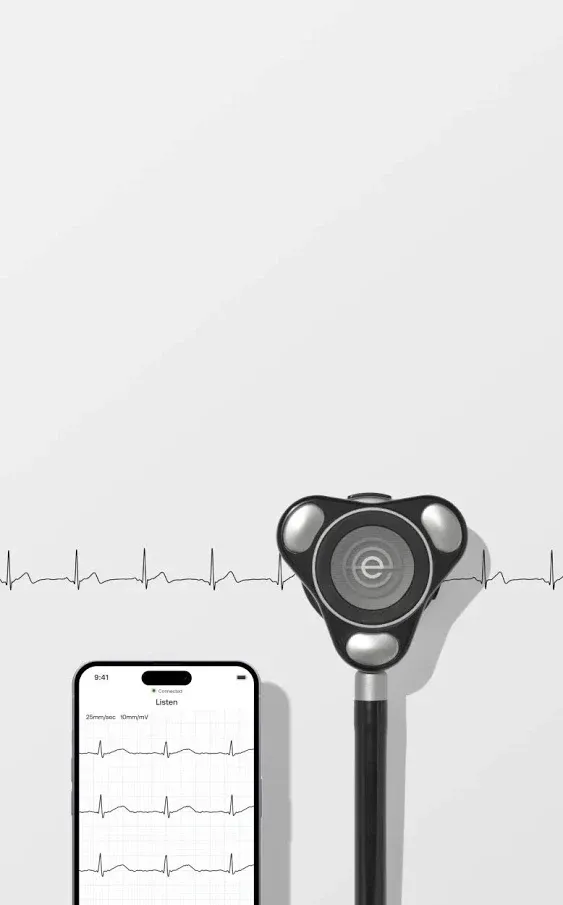 Eko CORE 500™ Digital Stethoscope — The Pinnacle of Digital Stethoscope Technology, Combining TrueSound™ Audio with 3-Lead ECG and a Full-Color Display, Champagne, COR501-CHP/CHP