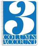 BookFactory 3 Column Ledger Book/Account Book/Accounting Ledger/Notebook Three Columns Columnar Accountant Book Format - 100 Pages, 8.5" x 11", Wire-O (LOG-100-7CW-PP-(Accounting-3)-AX)