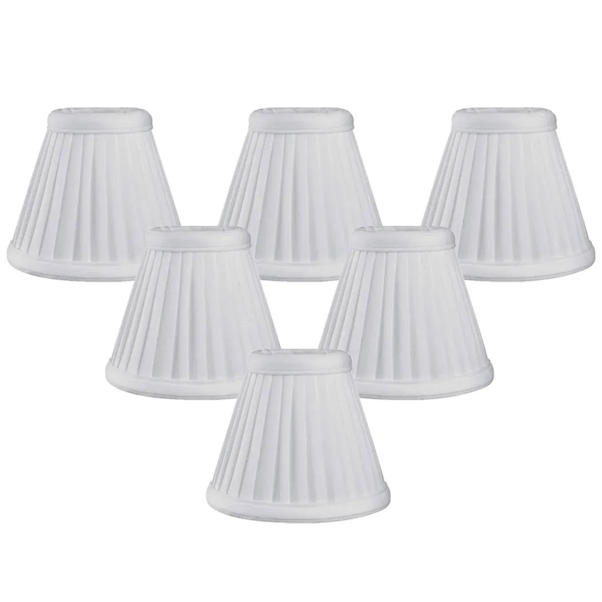 Royal Designs White Pleated Empire Chandelier Lamp Shade 2" x 5" x 4.25" Clip On ...