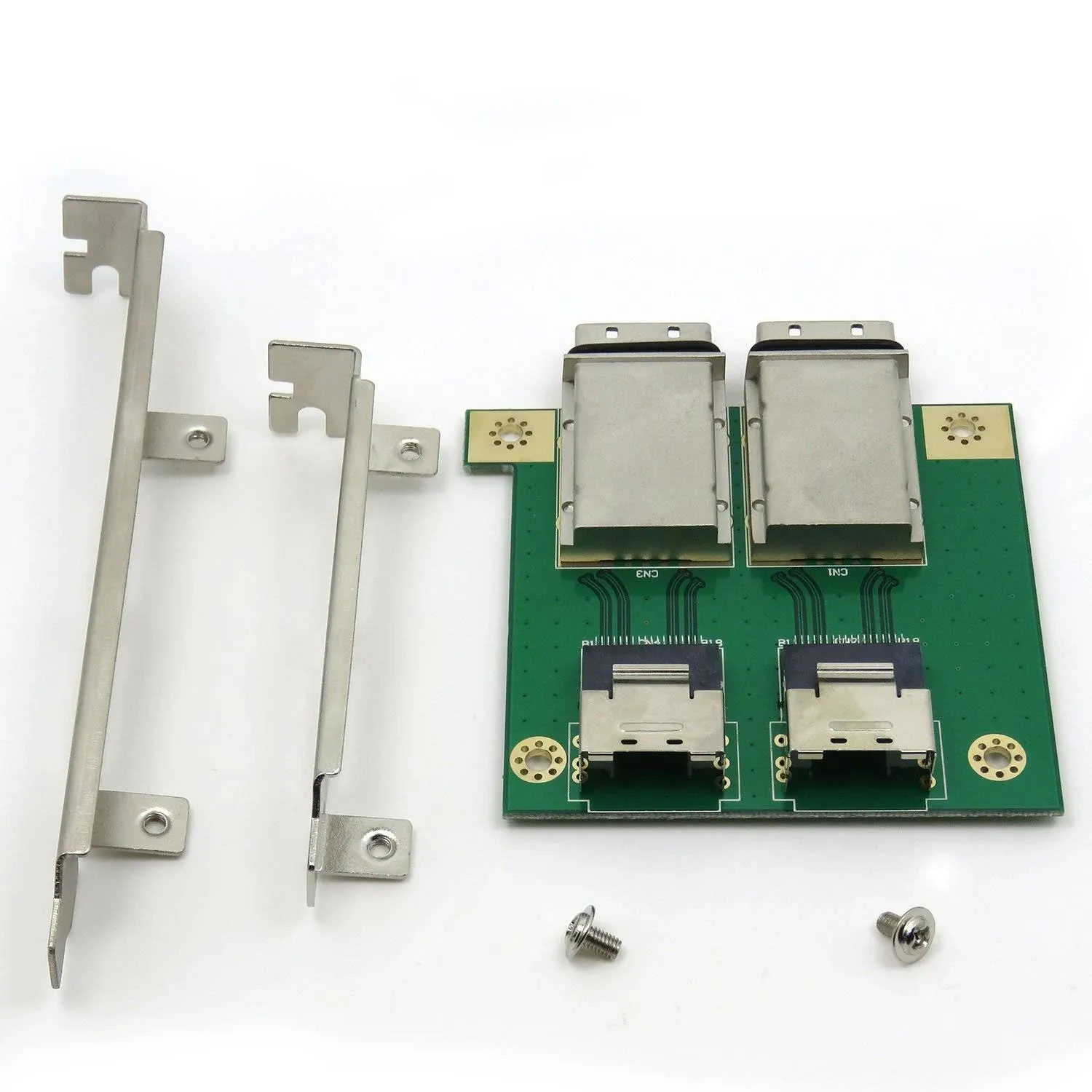 CableDeconn Dual Mini SAS SFF-8088 to SAS36P SFF-8087 Adapter in PCI Bracket