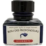 13018T - 30ml Bottle of Ink for Fountain Pens and Rollerball Pens - Bleu des Profondeurs