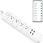 eco4life Wireless Smart Power Strip with Surge Protection, Compatible with Alexa Google Home, no Hub Required, Controlled by eco4life app(4 Outlets, 4 USB Ports), Milk White