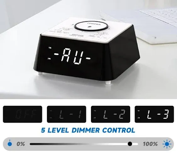 Radio Alarm Clock With Dual Chargers