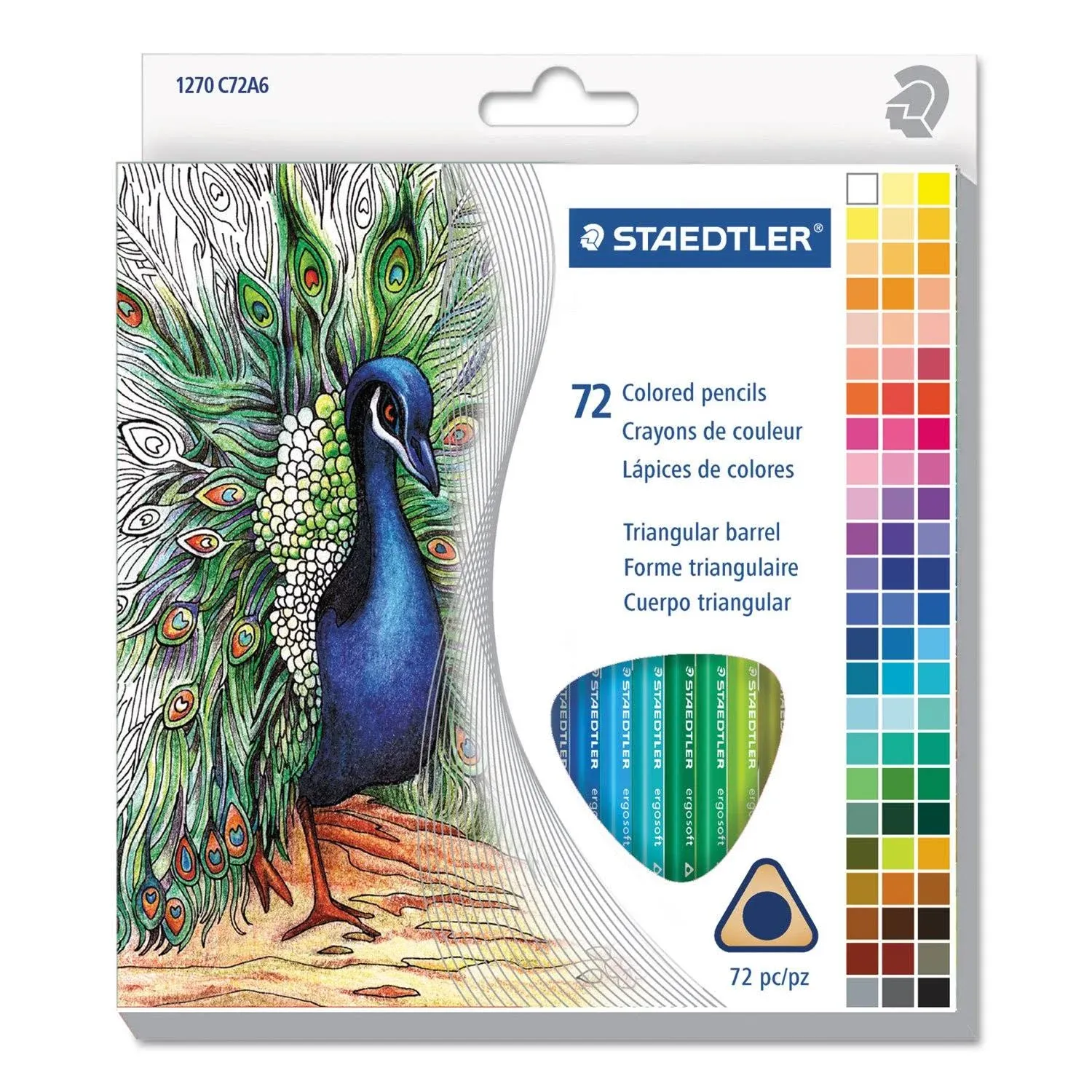 Staedtler Triangular Professional Colored Pencils, Assorted Colors, 72/Pack (1278CC72A6)