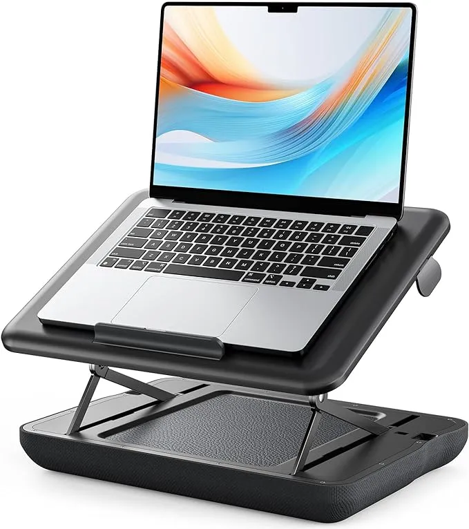 SAIJI Adjustable Lap Stand for Bed, Portable Laptop Lap Desk, Lap Desk with Cushion for Car Sofa Couch or Bed, Laptop Stand for Lap Up to 15.6 inch