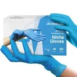 Blue Gloves Disposable Latex Free Medium, 50 Count - and Dental Surgical Glov...