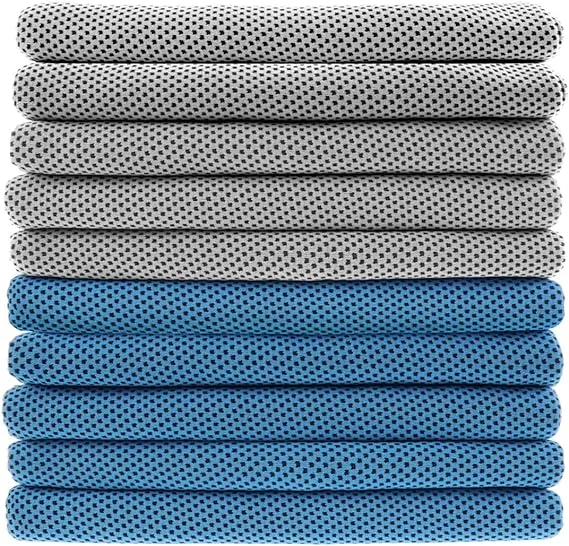 Biange Cooling Towels (40"x 12", Pack of 10) for Neck and Face, Cold Towel for Hot Weather, Sports, Workout, Fitness, Gym, Yoga, Golf, Pilates, Travel, Camping & More