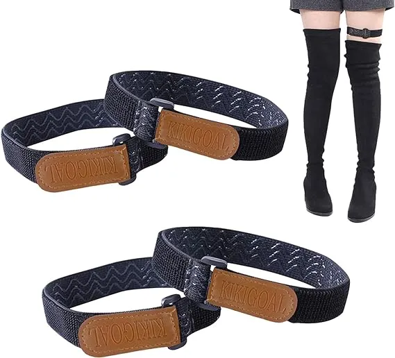 KIKIGOAL 2 Pair Knee Boots Straps with 20 Pcs Velcro Elastic Adjustable Boots Straps, Comfortable and Easy to Use Keeping Boots No Fall Off