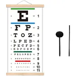 NOYOC Eye Charts for Eye Exams 20 Feet, Snellen Eye Chart with Wooden Frame for Wall Decor, 22x11 Inches Canvas Low Vision Eye Chart with Eye