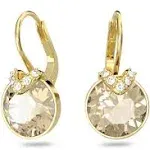 Swarovski Bella V Drop Earrings, Round Cut, Pink, Rose Gold-Tone Plated