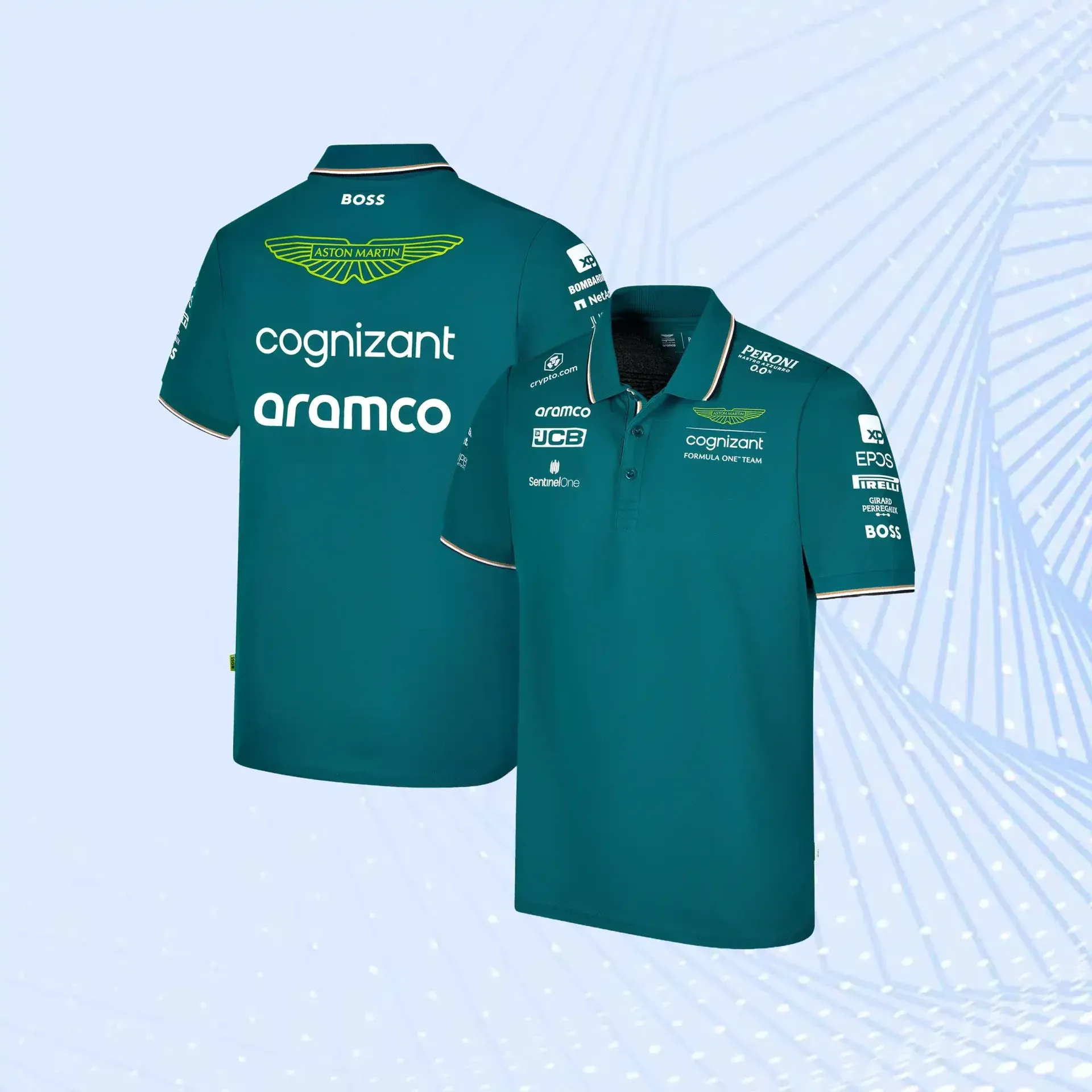 Aston Martin Aramco Cognizant F1 2023 Official Team Polo | Craze Racewears