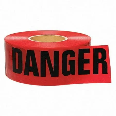 ATERET Premium Red Danger Tape 3-Pack 3 inch x 1000 feet, Hazard Safety Tape, Construction Tape for Danger/Hazardous Area, Ideal Use for Halloween Decorations, Holiday, Party, Yard, Garden, Work-Site