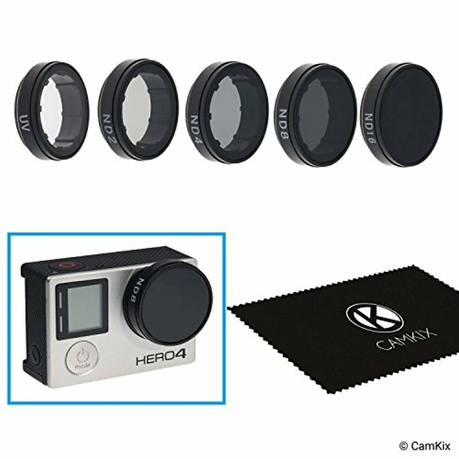 CamKix Cinematic Filter Pack Compatible with GoPro Hero 4 and 3+ Includes 4