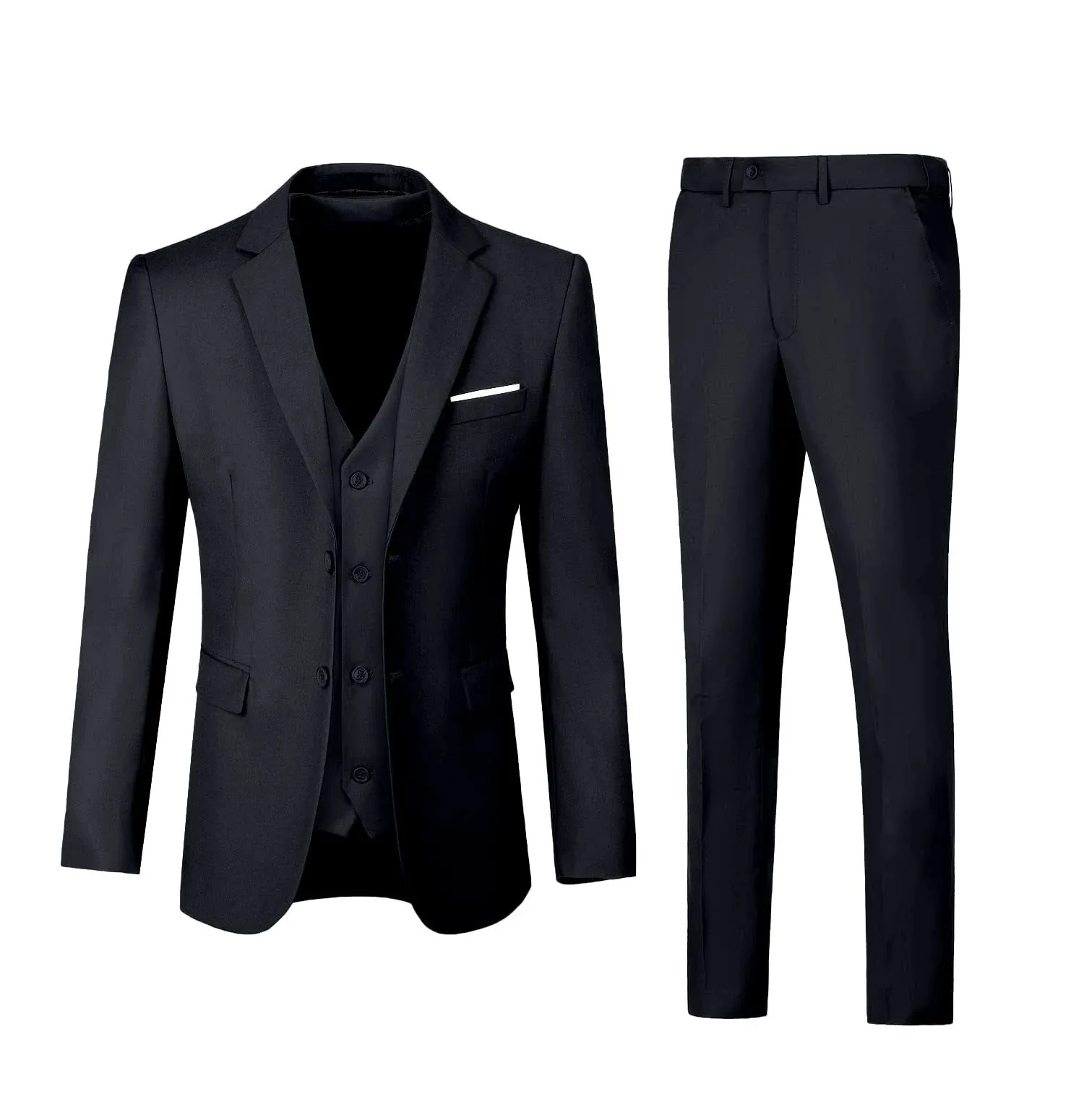 Men Suits 3 Pieces Set Slim Fit Wedding Suit Groomsmen Prom Suit Tuxedo Business Formal Casual Groom Suit Jacket Blazer Pants