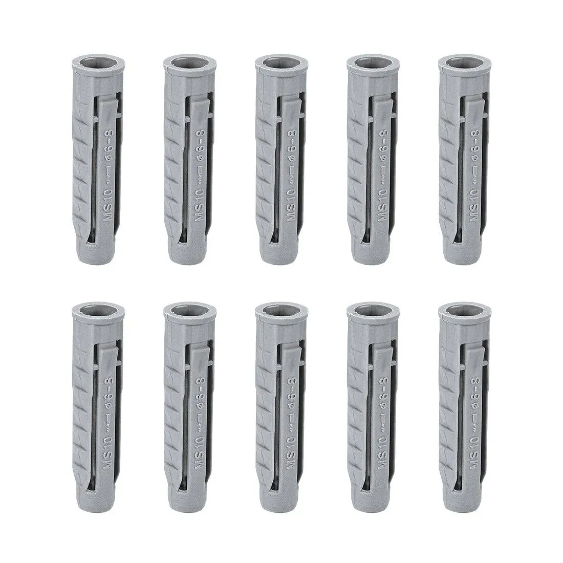 uxcell 10mmx50mm Plastic Expansion Tubes Column Frame Fixings Gray 100pcs