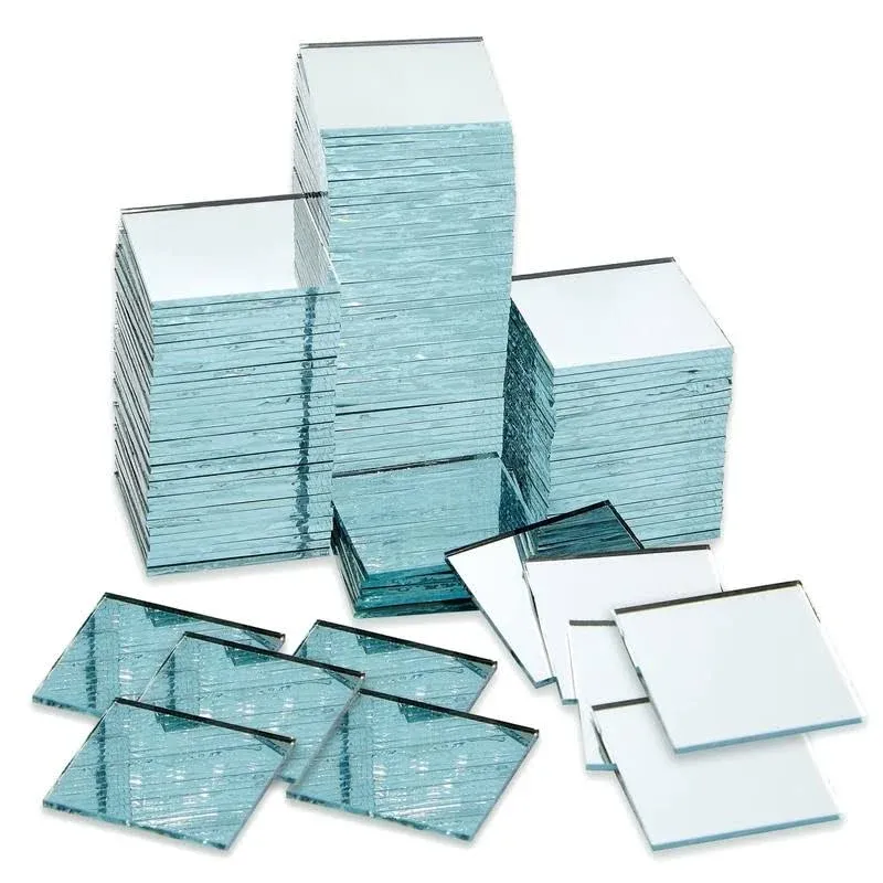 1 inch Mirror Tiles for Crafts, 120 Pack Small Square Glass for Home Wall Decor, Mosaics