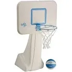 Dunn-Rite PoolSport Swimming Pool Basketball Hoop w/Ball, Base, & 13.5 Inch Stainless Steel Rim for Adults & Kids