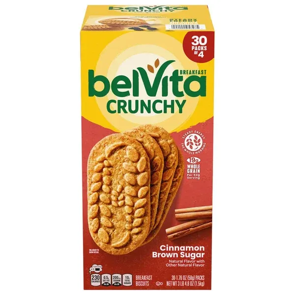 Belvita Breakfast Biscuits, Cinnamon Brown Sugar - 30 pack, 1.76 oz packs