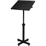 Bonnlo Classic Lectern Stand, Height Adjustable Mobile Podium, Multi-Purpose Tabletop for Speech, Lecture, Church, Reading or Laptop Desk with Edge