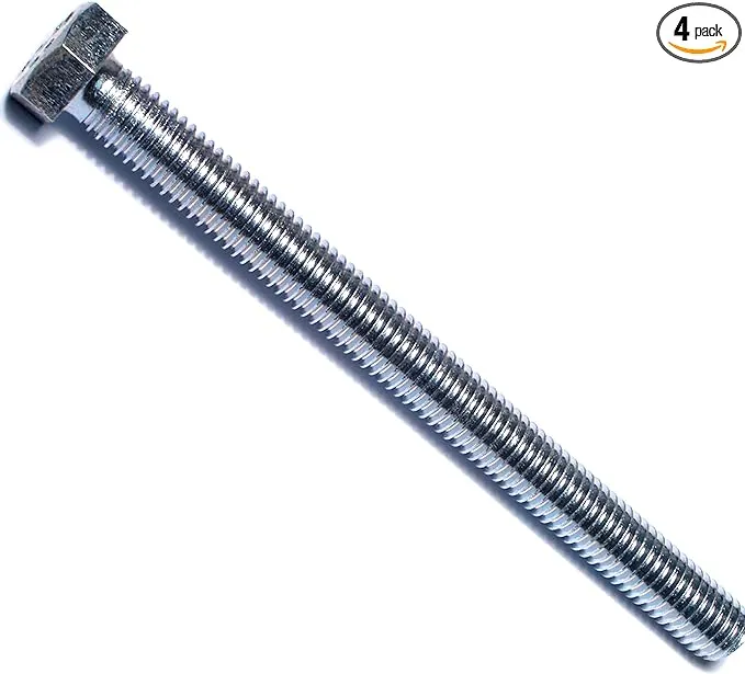 014973244552 Full Thread Hex Tap Bolts, 1/2-13 x 6, Piece-4, zinc