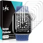 6 Pack LϟK Compatible for Apple Watch Screen Protector 44mm SE Series 6 5 / Series 9/8/7 45mm, Bubble-Free, Flexible TPU Film HD Clear Screen Protector for iWatch 44mm 45mm