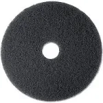 3M 13 in Nylon Round Stripping Pad, 175 to 600 rpm, Black, 5 PK - 7300