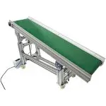 HayWHNKN Incline Conveyor Belt with Baffles 59 inch Length 12 inch Wide PVC Conveyor Belt Adjustable Height Variable Speed Conveyor 110V