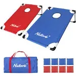 Portable Cornhole Set PVC Framed Corn Holes Outdoor Game Set with 2 Cornhole ...