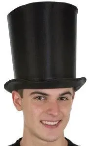 Permasilk Top Hat - Black - Extra Tall - Black - Costume Accessory - Adult