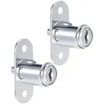 2pcs 19mmx23mm Cylinder Zinc Alloy Chrome Finish Drawer Plunger Lock Keyed Alike