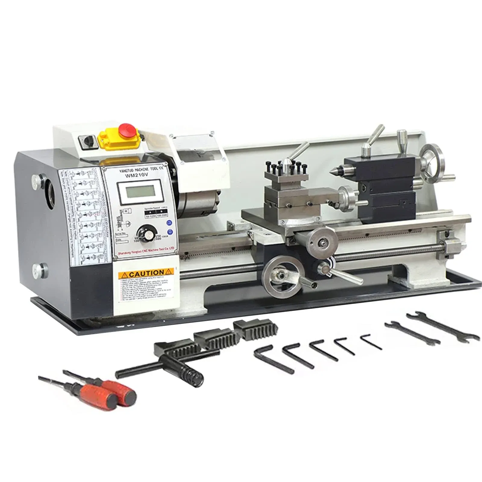 INTSUPERMAI Metal Lathe 8"X24" Mini Metal Lathe 1100W Benchtop Metal Lathe Inch Thread Wood Metal Lathe Variable Speed Lathe