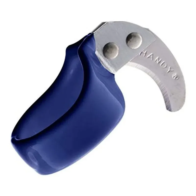 The Original Handy Safety Knife - Utility Ring Knife for Finger with Sharp, Curved Blade - Ring Size 11 - Blue - Standard Blade - Dozen - By Handy Twine Knife