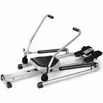 Rowing Machines for Home Use SPORFIT Compact Portable Folding Rower Machine with 12 Level Adjustable Hydraulic Resistance & LCD Monitor, Soft Seat Row