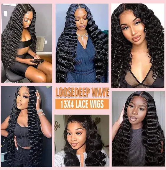 26 Inch Lace Front Wigs Human Hair Loose Deep Wave 13x4 Lace Front Wig Human Hair Pre Plucked with Baby Hair 180 Density Brazilian Virgin Human Hair Wig