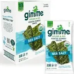 Gimme Seaweed Organic Roasted Seaweed Sheets Sea Salt Keto Vegan Gluten Free Great Source of Iodine and Omega 3’s Healthy OnTheGo Snack for Kids Adults, 18 Count Trayless