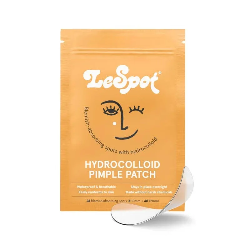 LeSpot Pimple Patches for Face – Effective & Invisible Hydrocolloid Acne Patches for Covering Zits & Blemishes, Zit Patches for Face That Stay in Place, Korean Pimple Patches, 38 Count