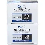 OfficeGoods No Slip Clip Refills - Binds Up to 50 Pages - Reusable - Works with No Slip Clip Dispenser - 50 ct Box Each Small & Large - 100 ct Total - Multicolor