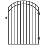 Nuvo Iron Elegantly Crafted 45-In W x 68-In H Ornamental Iron Passage Gate with Double Arched-Top Rail and Smooth Finished – Pre-assembled with Self-Closing Hardware, Black